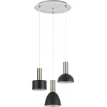 Homelighting SE21-NM-4-3BL-MS123 ADEPT FLEX Nickel Matt Pendant Black Metal Shade+ - (77-8925)