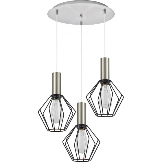 Homelighting SE21-NM-4-3NM-GR1 ADEPT TUBE Nickel Matt Pendant Black Metal Grid+ - (77-8439)