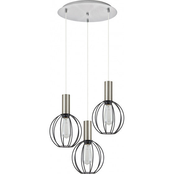 Homelighting SE21-NM-4-3NM-GR2 ADEPT TUBE Nickel Matt Pendant Black Metal Grid+ - (77-8446)