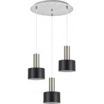 Homelighting SE21-NM-4-3NM-MS1 ADEPT TUBE Nickel Matt Pendant Black Metal Shade+ - (77-8453)