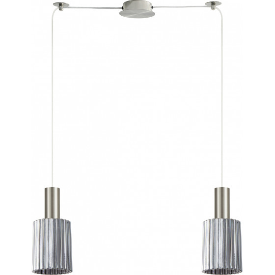 Homelighting SE21-NM-4-GL1-NM2 ADEPT TUBE Nickel Matt Pendant Smoked Glass+ - (77-8395)