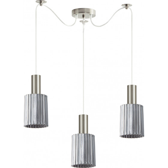 Homelighting SE21-NM-4-GL1-NM3 ADEPT TUBE Nickel Matt Pendant Smoked Glass+ - (77-8394)
