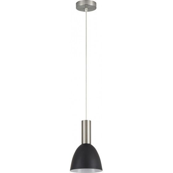 Homelighting SE21-NM-4-MS2 ADEPT TUBE Nickel Matt Pendant Black Metal Shade+ - (77-8456)