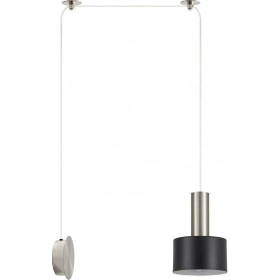 Homelighting SE21-NM-4-NM1W-MS1 ADEPT TUBE Nickel Matt Wall Lamp Black Metal Shade+ - (77-8801)