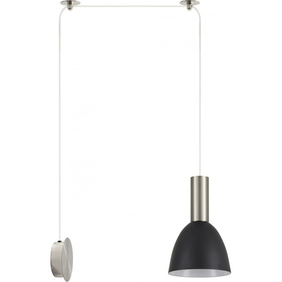 Homelighting SE21-NM-4-NM1W-MS2 ADEPT TUBE Nickel Matt Wall Lamp Black Metal Shade+ - (77-8802)