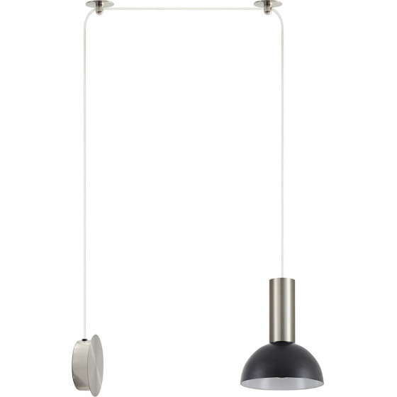 Homelighting SE21-NM-4-NM1W-MS3 ADEPT TUBE Nickel Matt Wall Lamp Black Metal Shade+ - (77-8803)