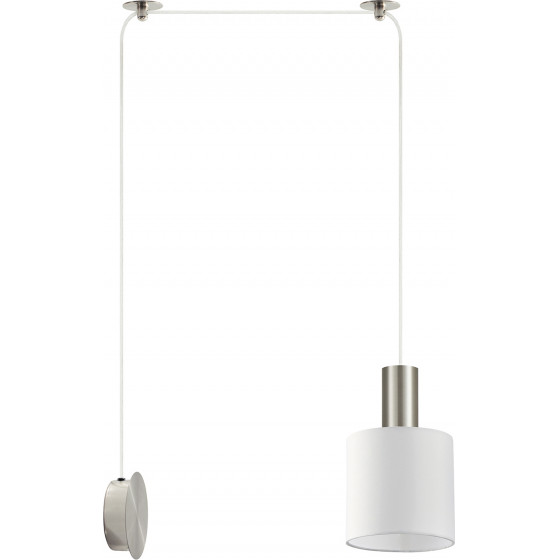 Homelighting SE21-NM-4-NM1W-SH1 ADEPT TUBE Nickel Matt Wall Lamp White Fabric Shade+ - (77-8796)