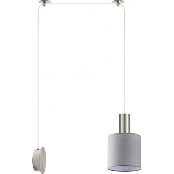 Homelighting SE21-NM-4-NM1W-SH2 ADEPT TUBE Nickel Matt Wall Lamp Gray Fabric Shade+ - (77-8797)