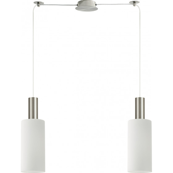 Homelighting SE21-NM-4-NM2-GL3 ADEPT TUBE Nickel Matt Pendant White Glass+ - (77-8473)