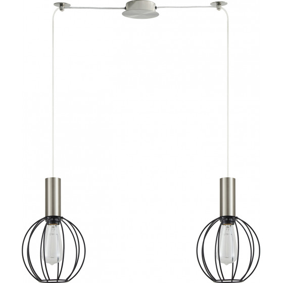 Homelighting SE21-NM-4-NM2-GR2 ADEPT TUBE Nickel Matt Pendant Black Metal Grid+ - (77-8445)