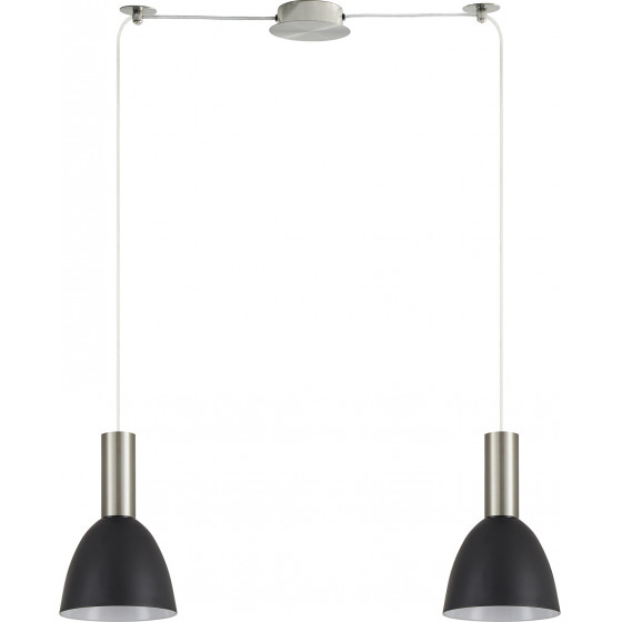 Homelighting SE21-NM-4-NM2-MS2 ADEPT TUBE Nickel Matt Pendant Black Metal Shade+ - (77-8459)
