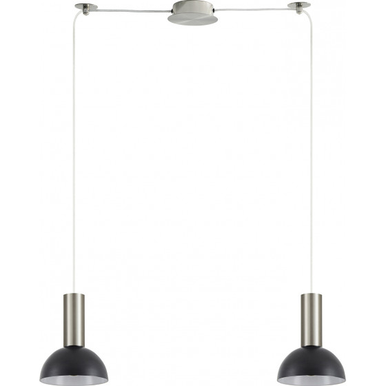 Homelighting SE21-NM-4-NM2-MS3 ADEPT TUBE Nickel Matt Pendant Black Metal Shade+ - (77-8466)
