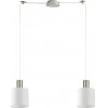 Homelighting SE21-NM-4-NM2-SH1 ADEPT TUBE Nickel Matt Pendant White Fabric Shade+ - (77-8417)