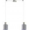 Homelighting SE21-NM-4-NM2-SH2 ADEPT TUBE Nickel Matt Pendant Grey Fabric Shade+ - (77-8424)
