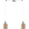 Homelighting SE21-NM-4-NM2-SH3 ADEPT TUBE Nickel Matt Pendant Brown Fabric Shade+ - (77-8431)