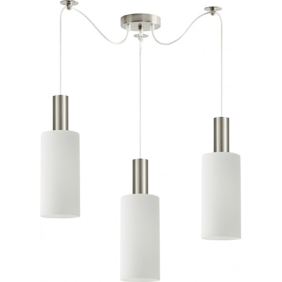 Homelighting SE21-NM-4-NM3-GL3 ADEPT TUBE Nickel Matt Pendant White Glass+ - (77-8472)