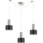 Homelighting SE21-NM-4-NM3-MS1 ADEPT TUBE Nickel Matt Pendant Black Metal Shade+ - (77-8451)