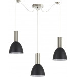 Homelighting SE21-NM-4-NM3-MS2 ADEPT TUBE Nickel Matt Pendant Black Metal Shade+ - (77-8458)