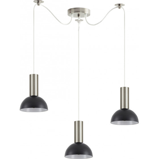 Homelighting SE21-NM-4-NM3-MS3 ADEPT TUBE Nickel Matt Pendant Black Metal Shade+ - (77-8465)