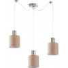 Homelighting SE21-NM-4-NM3-SH3 ADEPT TUBE Nickel Matt Pendant Brown Fabric Shade+ - (77-8430)