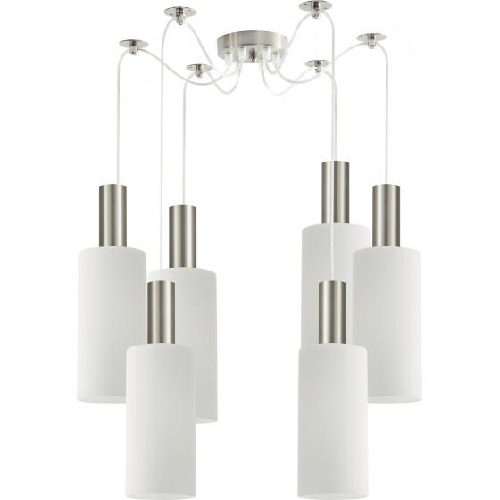 Homelighting SE21-NM-4-NM6-GL3 ADEPT TUBE Nickel Matt Pendant White Glass+ - (77-8471)