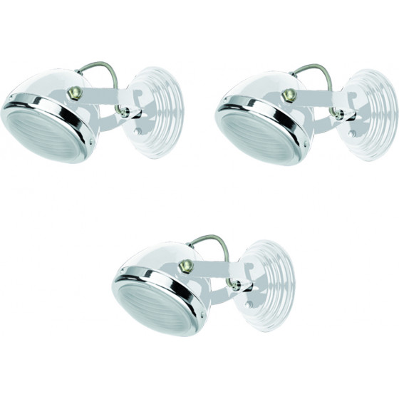 Homelighting T12022A-1R (x3) Juno Packet White adjustable spot with chrome ring and glass+ - (77-8853)