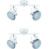Homelighting T12022A-2TU (x2) Juno Packet White adjustable spot with chrome ring and glass+ - (77-8854)