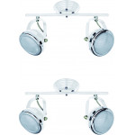 Homelighting T12022A-2TU (x2) Juno Packet White adjustable spot with chrome ring and glass+ - (77-8854)
