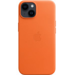 Apple Leather Case Iphone 14 With Magsafe Orange - (MPP83ZMA)