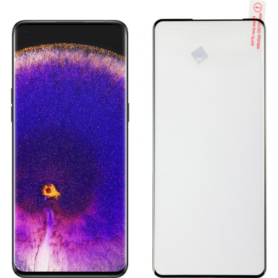 Idol 1991 Tempered Glass Oppo Find X5 6.55'' 9H 0.30mm 3D Edge Glue Semi Curved Finger Unlock BLACK - (5205308322631)
