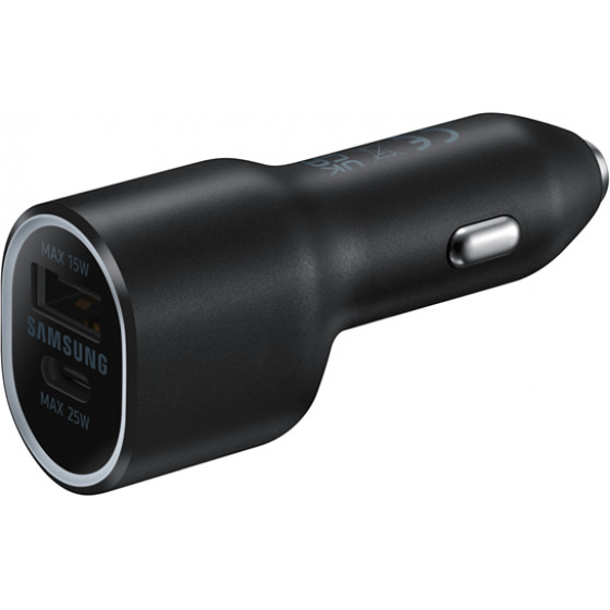 Samsung Car Charger Adaptor USB/Type-C 40W Black - (EP-L4020NBEGEU)