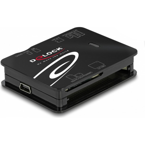 DeLock Card Reader ��� Micro SD/SD/CF/MS/xD/M2, ����� - (91007)