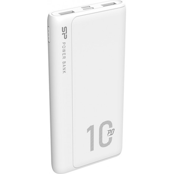 Silicon Power Power Bank QP15, 10000mAh, 2x Usb & Usb Type-C, 3A, ����� - (SP10KMAPBKQP150W)