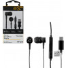 NSP Hands Free Stereo Universal Type C 1.2m Ripply HN28 With Remote And Mic BLACK