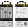NSP Hands Free Stereo Universal Type C 1.2m Ripply HN28 With Remote And Mic WHITE