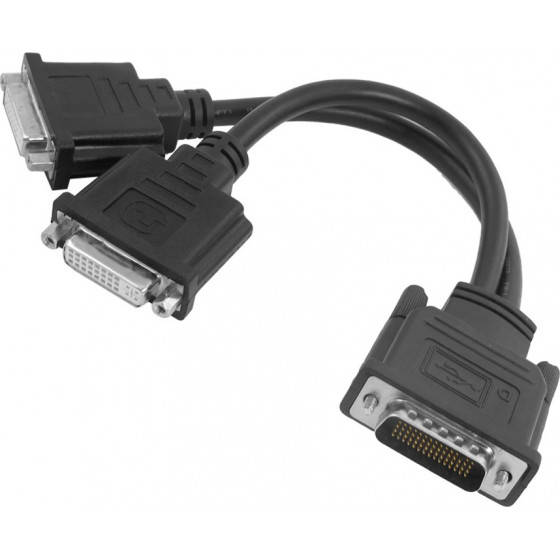 Powertech ���������� DMS-59 �� 2x Dvi 0.25m, ������ - (CAB-DMS59DVI)