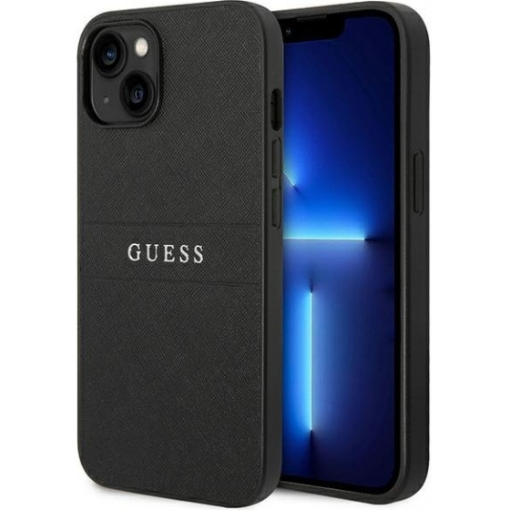 Guess Leather Saffiano Case Iphone 14 Plus Black Backcover - (GUHCP14MPSASBB)