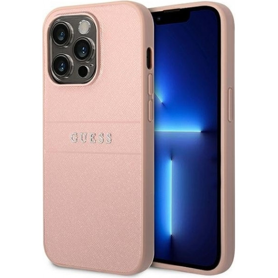 Guess Leather Saffiano Case Iphone 14 Pro Max Pink Backcover - (GUHCP14XPSASBP)