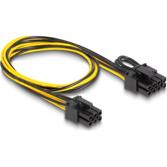 DELOCK ������� PCI Express 6pin �� PCI Express 6+2 pin 50cm - (83004)