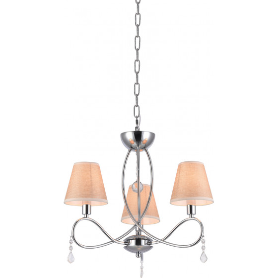 Homelighting E002-3 LAKI PENDANT LAMP CHROME & WHITE SHADE 1E1 - (77-3664)