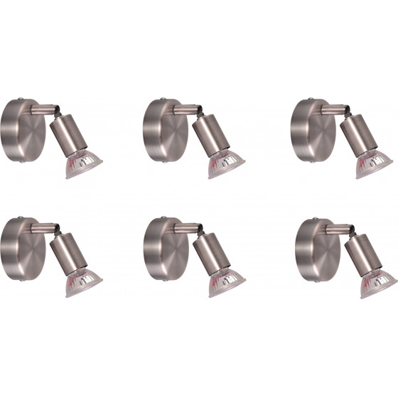 Homelighting SE 140-N1 (x6) Saba Packet Nickel mat adjustable spotlight+ - (77-8846)