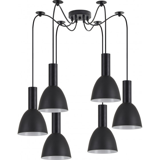 Homelighting SE21-BL-4-BL6-MS2 ADEPT TUBE Black Pendant Black Metal Shade+ - (77-8548)