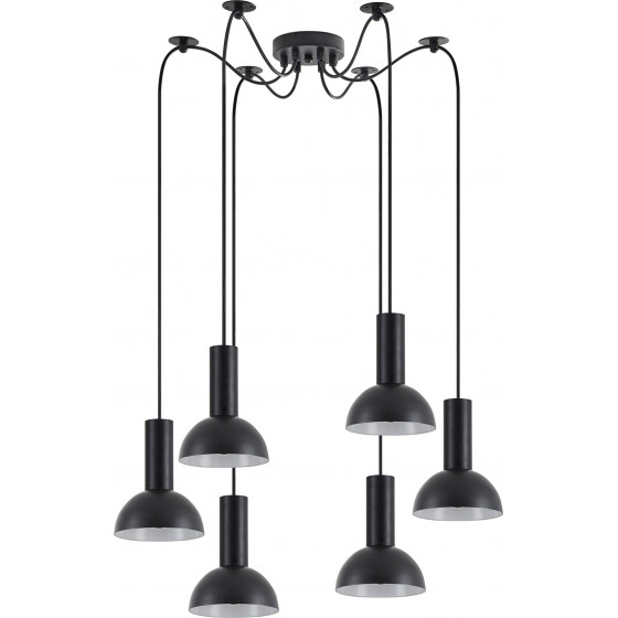 Homelighting SE21-BL-4-BL6-MS3 ADEPT TUBE Black Pendant Black Metal Shade+ - (77-8555)