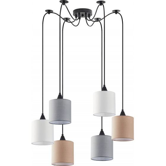 Homelighting SE21-BL-B10-BL6-SH123 ADEPT FLEX White, Grey, Brown Fabric Shade Pendant+ - (77-8963)