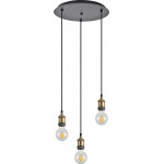 Homelighting SE21-BR-10-3BL MAGNUM Bronze Metal Pendant with Black Fabric Cable+ - (77-8692)