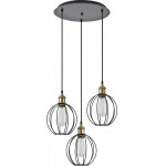 Homelighting SE21-BR-10-3BL-GR2 MAGNUM Bronze Metal Pendant Black Metal Grid with Black Fabric Cable+ - (77-8714)