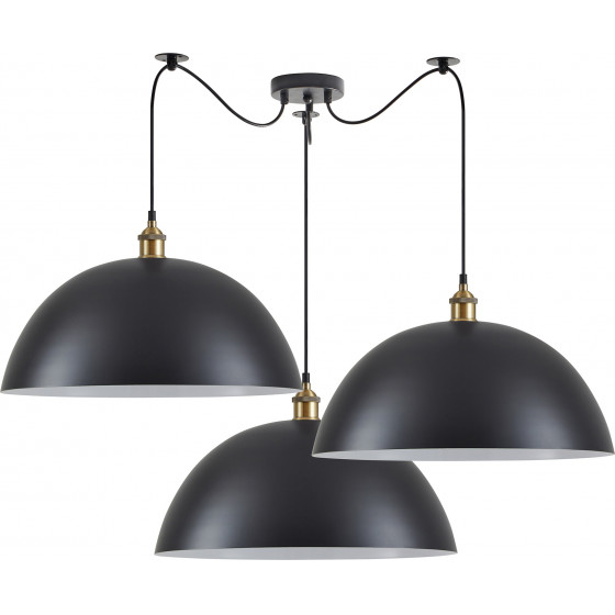 Homelighting SE21-BR-10-BL3-MS50 MAGNUM Bronze Metal Pendant Black Shade with Black Fabric Cable+ - (77-8701)