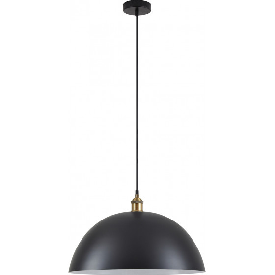 Homelighting SE21-BR-10-MS50 MAGNUM Bronze Metal Pendant Black Shade with Black Fabric Cable+ - (77-8699)