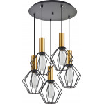 Homelighting SE21-GM-4-5BL-GR1 ADEPT TUBE Gold Matt Pendant Black Metal Grid+ - (77-8622)