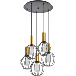 Homelighting SE21-GM-4-5BL-GR12 ADEPT FLEX Gold Matt Pendant Black Metal Grid+ - (77-8936)